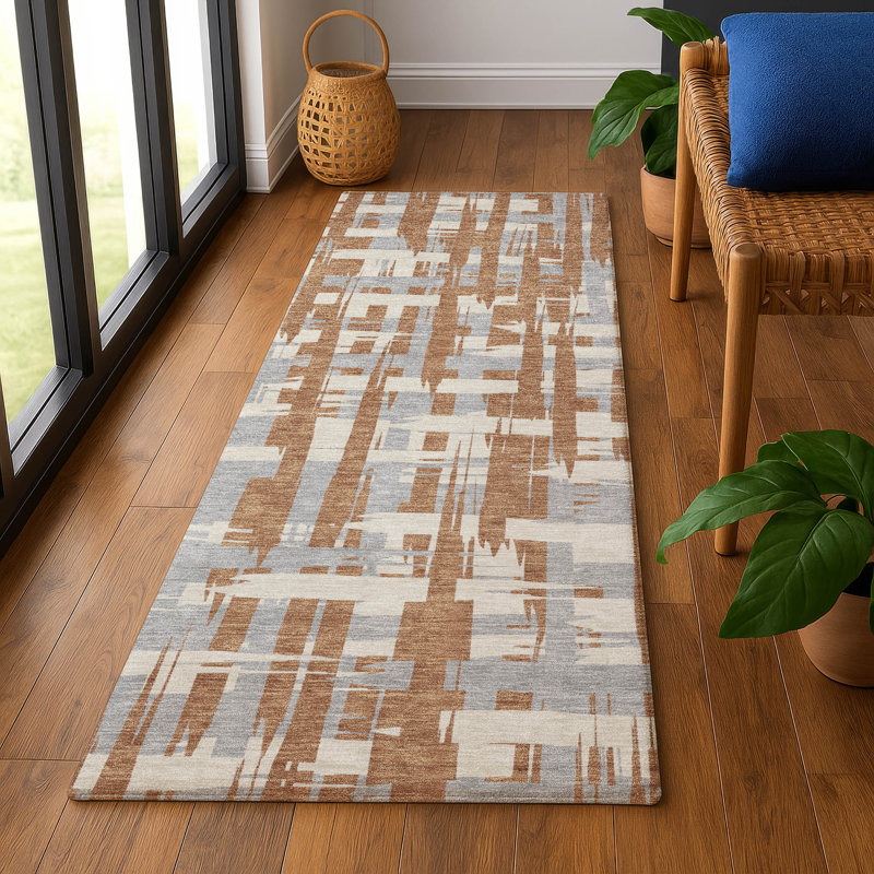 Premium Machine Washable Chelston AMF1849 Stripes Rug, Runner 2'3" x 7'6"