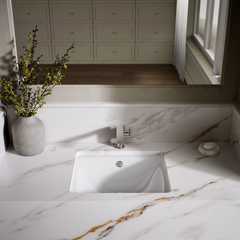 Iron Plains Dual-Mount Bathroom Sink, White