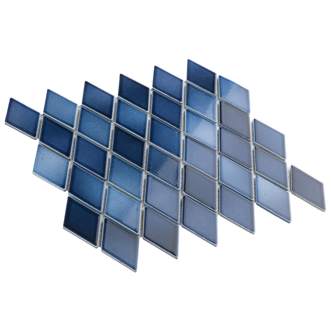 Hudson Kite 10-1/8 " x 11-3/4 " Porcelain Mosaic Wall and Floor Tile (Set of 10) Merola Tile 