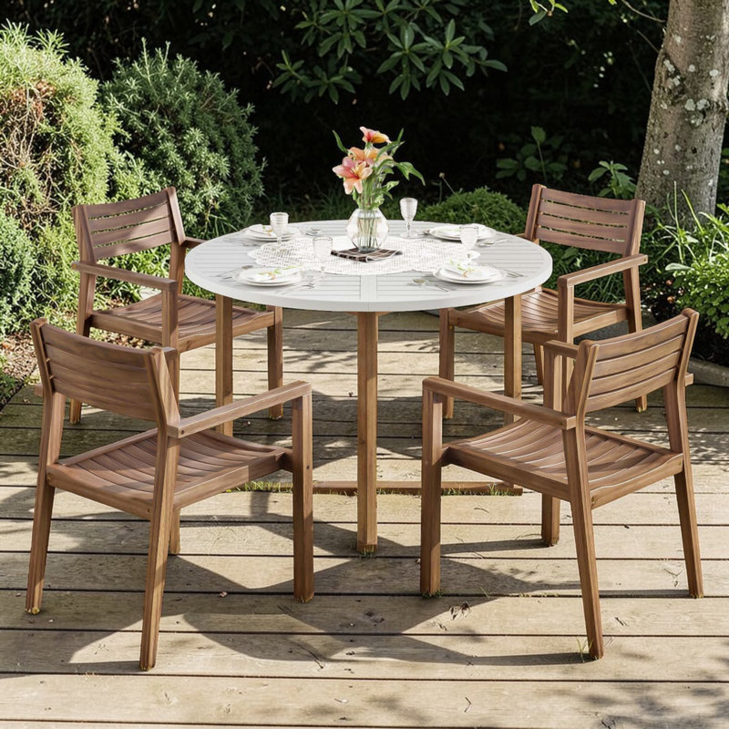 Ensemble repas pour 4 personnes Cotswald, Gris clair, Marron clair