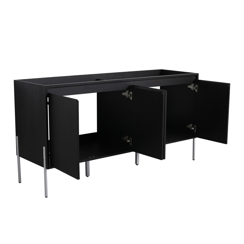 Meuble-lavabo autoportant 60 po avec portes à fermeture douce 60 po - évier inclus