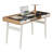 Miltona Glass Top Solid Wood Base Computer Desk