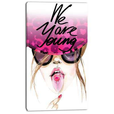 «Young Girl with Lollipop», art textuel sur toile tendue
