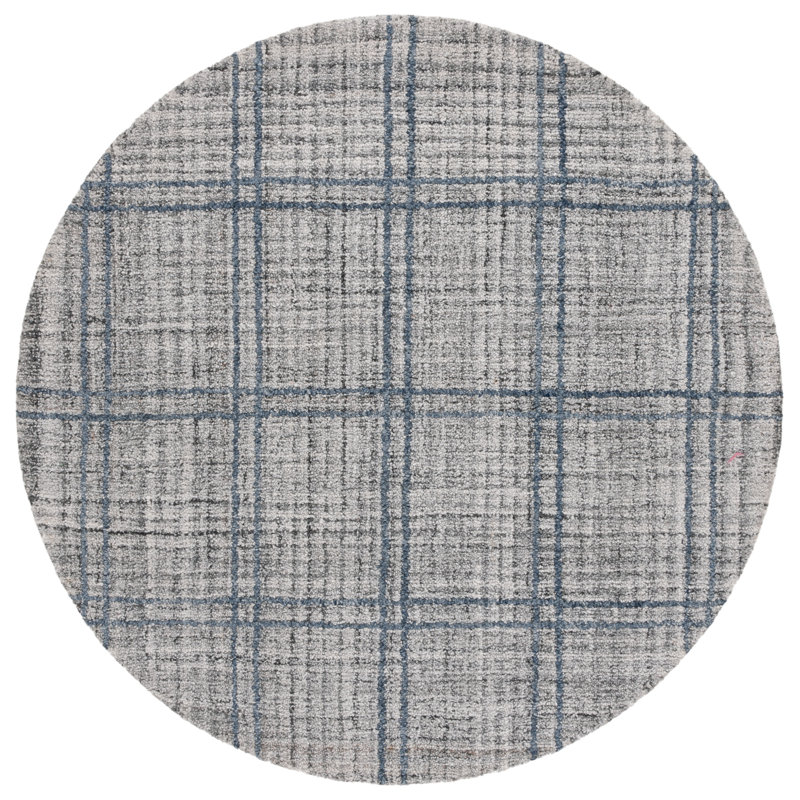 Abstract 155 Area Rug In Dark Grey, Round 6'