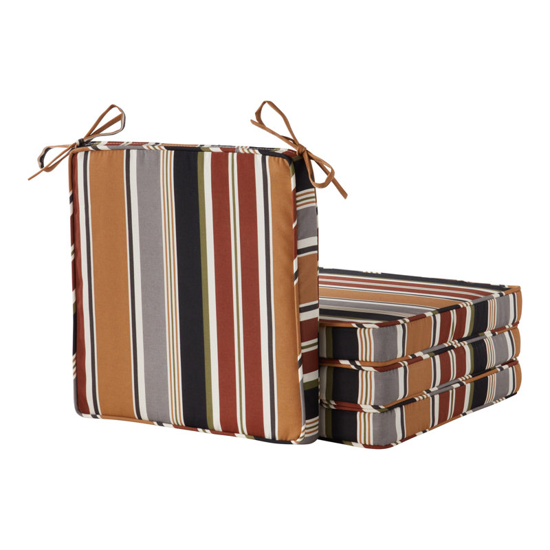 Outdoor Dining Chair Seat Pad, Brick Stripe