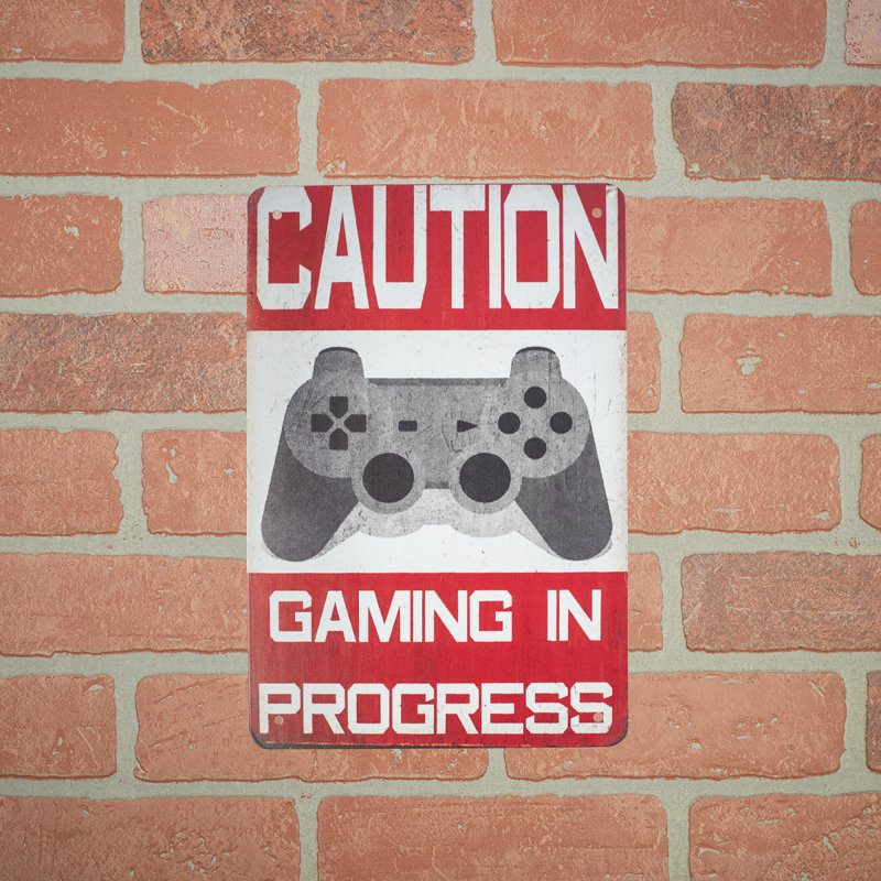 Funny Caution Gaming Progress Tin Wall Sign Keep Out Dorm Bedroom Man Cave Decor Funny Caution Gaming Progress Tin Wall Sign Keep Out Dorm Bedroom Man Cave Decor