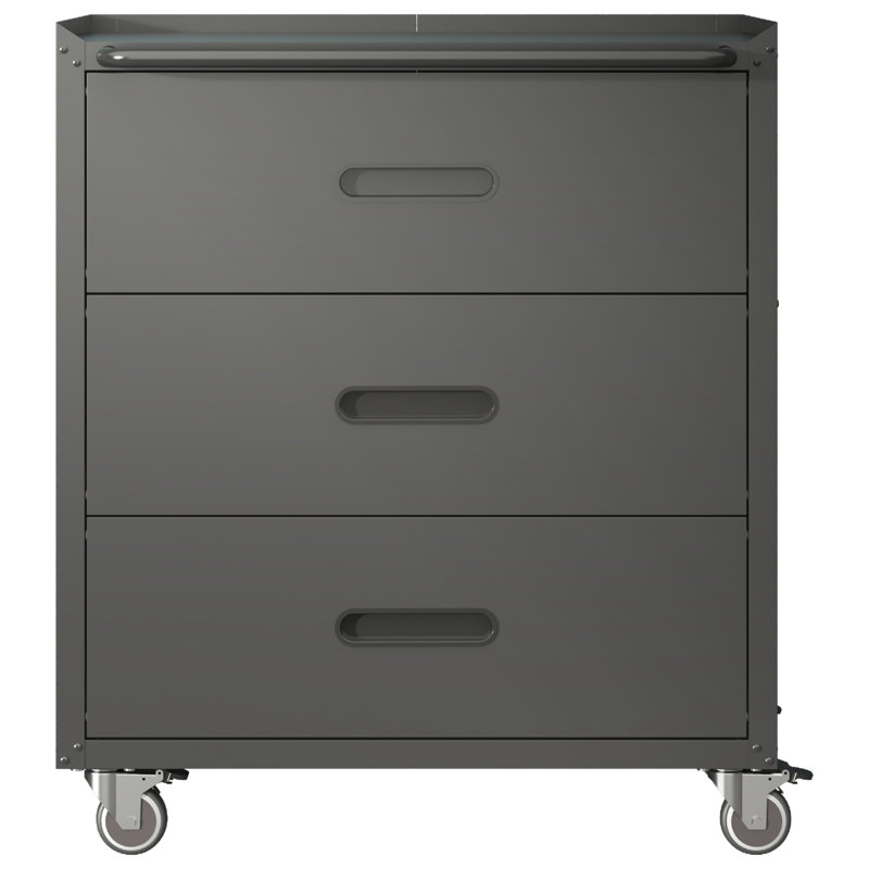 Makeace Mobile 3-Drawer Storage Cabinet on Wheels, Rolling Garage Organizer with Deep Drawers for Tool & Home Organization
