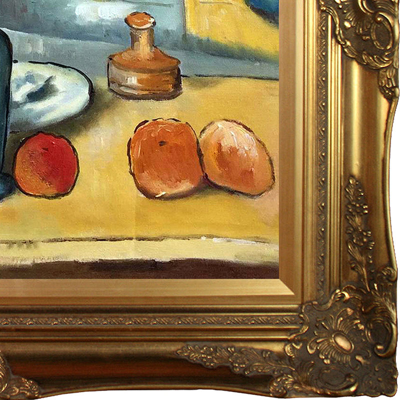 Peinture encadrée "la vase bleu" par paul cezanne, Or, H 32 po x l 28 po x P 2 po