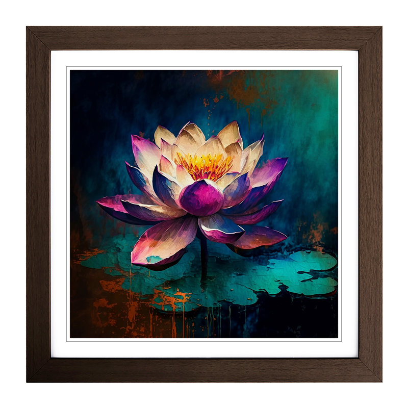 Lotus Flower - Framed Print, Walnut