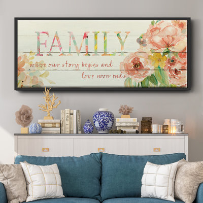 Family Where Our Story Begins- Framed Canvas