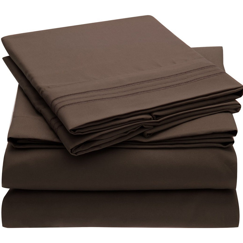 Lux Decor 6-Piece Ultra-Soft Microfiber Sheet Set Deep Pocket Fitted Sheet, Wrinkle & Fade-Resistant, Hotel Quality Bedding