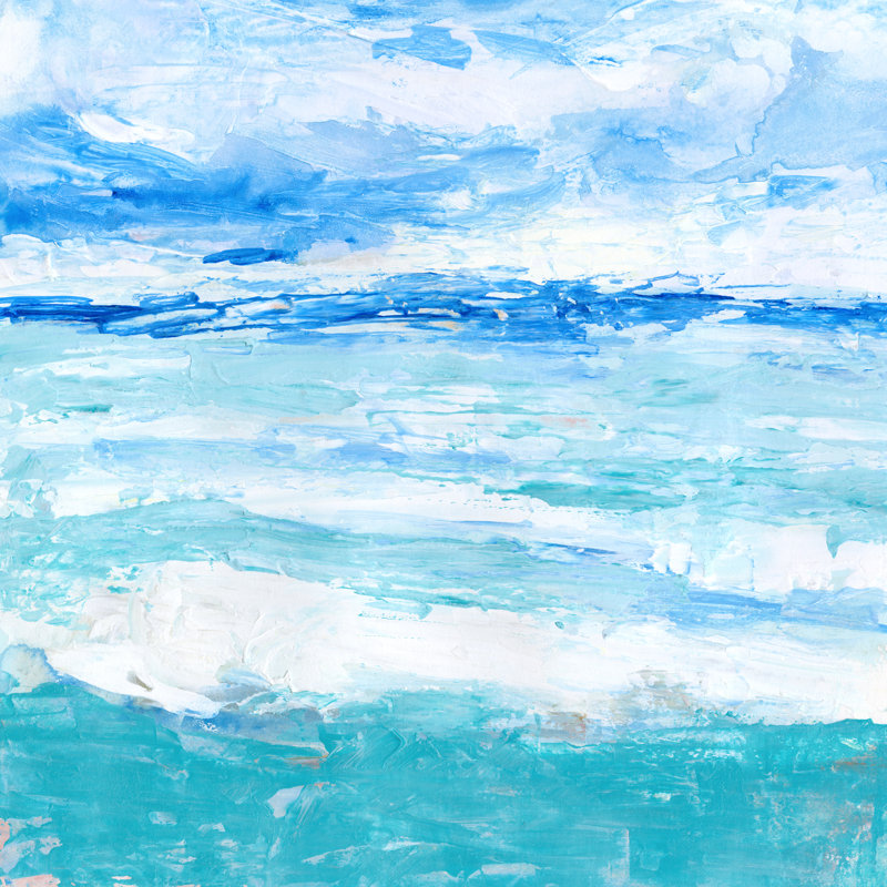 Cerulean Sea II by Victoria Borges - Wrapped Canvas Painting, 122cm H x 122cm W