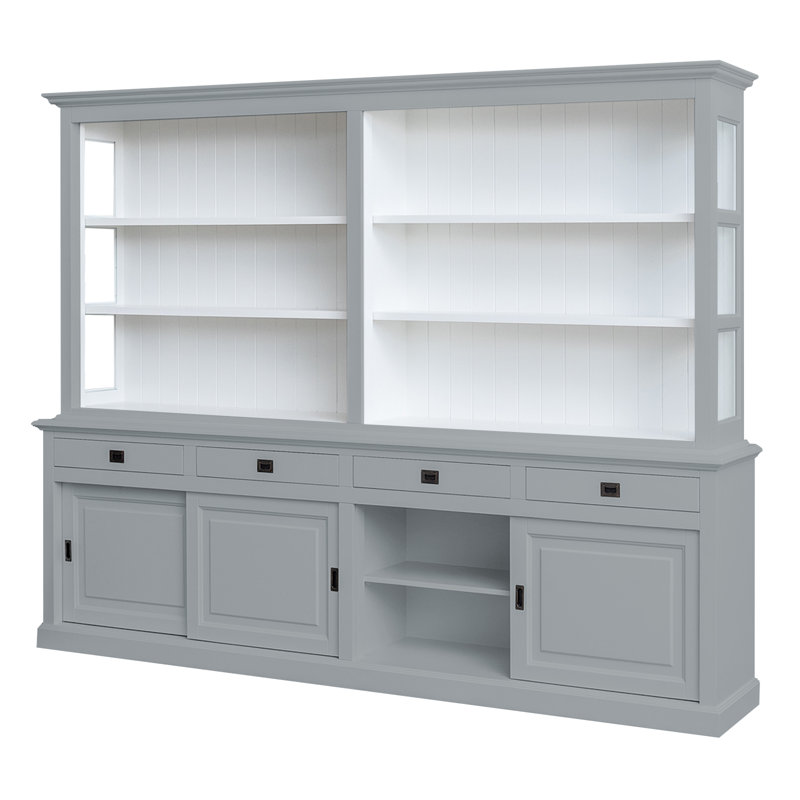 Bush 300 cm W Display Cabinet, Light Silver