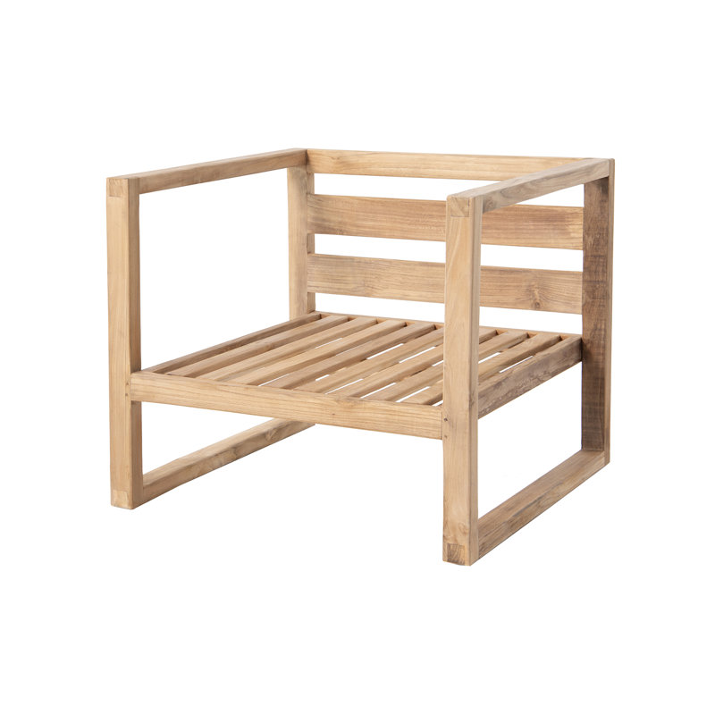Outdoor 8 - Piece Teak Conversation Set, White