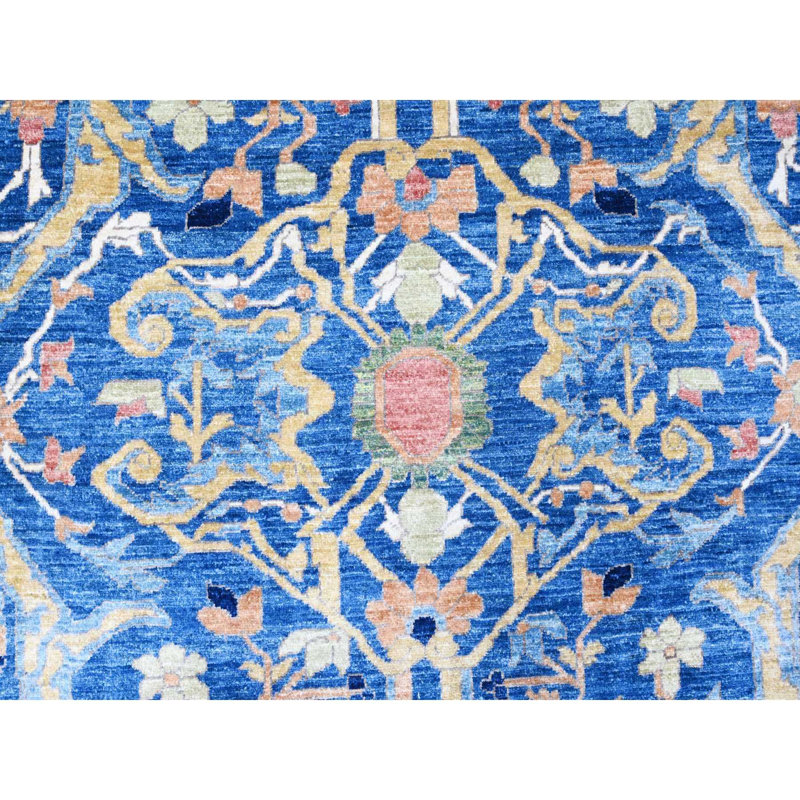 Tapis oriental en laine noué à la main 8 pi 7 po x 12 pi bleu Aryana 66FBF6DC13AF49C5AD0A6AB6C1C6C7A2