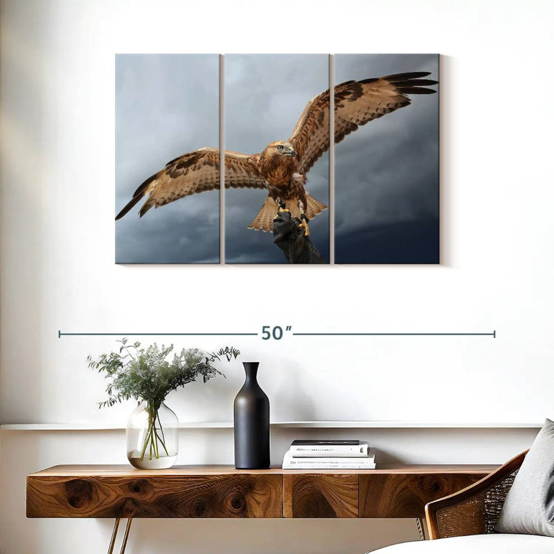 Brampt Falcon On Gauntlet, 24" H x 38" W