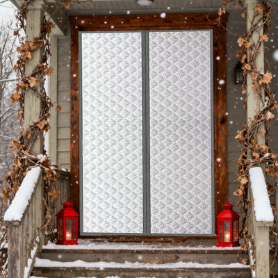 Heavy Duty Magnetic Insulated Door Curtain White Thermal Draft Stopper For Doors, Blocks Cold & Noise, (Silver, W44*H83In 1 Panel)