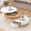 Tables basses gigognes modernes à plateau relevable avec 2 tiroirs blanc et naturel-1008714059