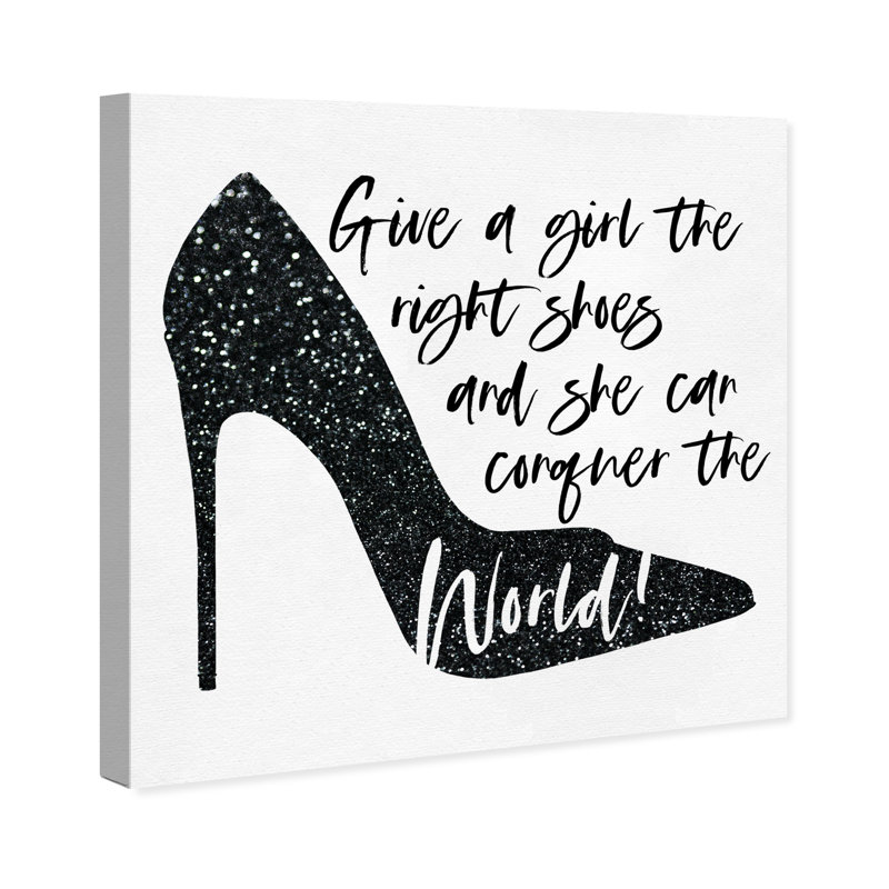 «The Right Shoes», art textuel sur toile, H 43 po x l 43 po