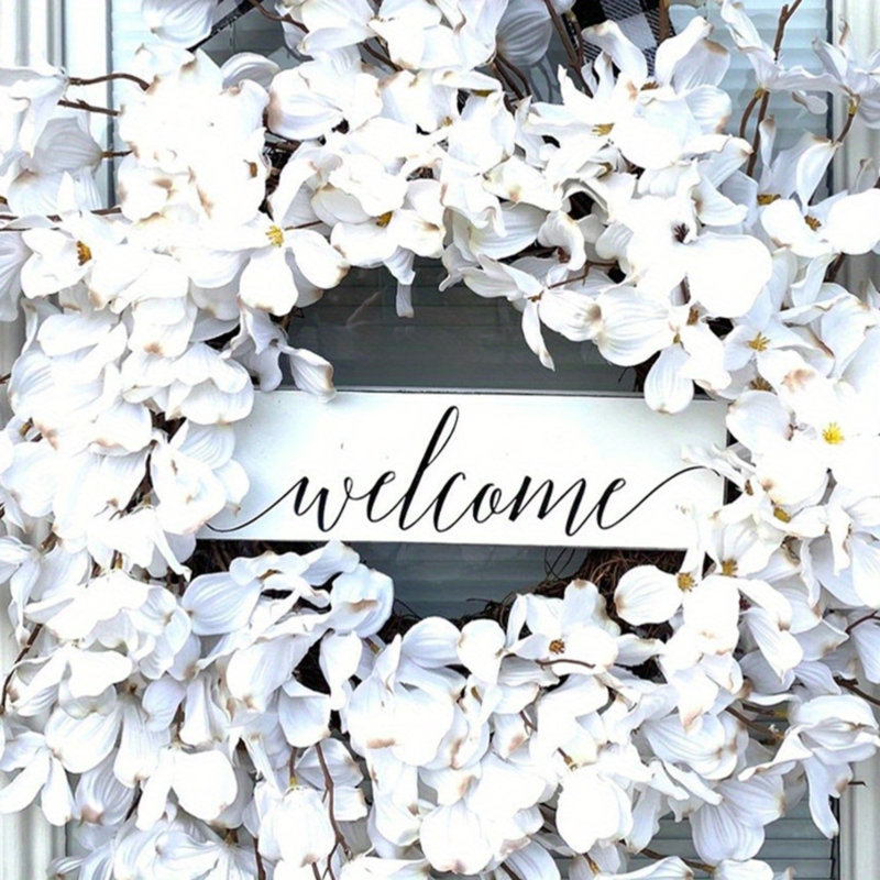 40cm White Forsythia Wreath