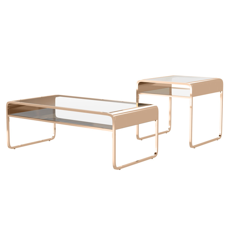 Camareon 2 - Piece Glass Top Living Room Table Set