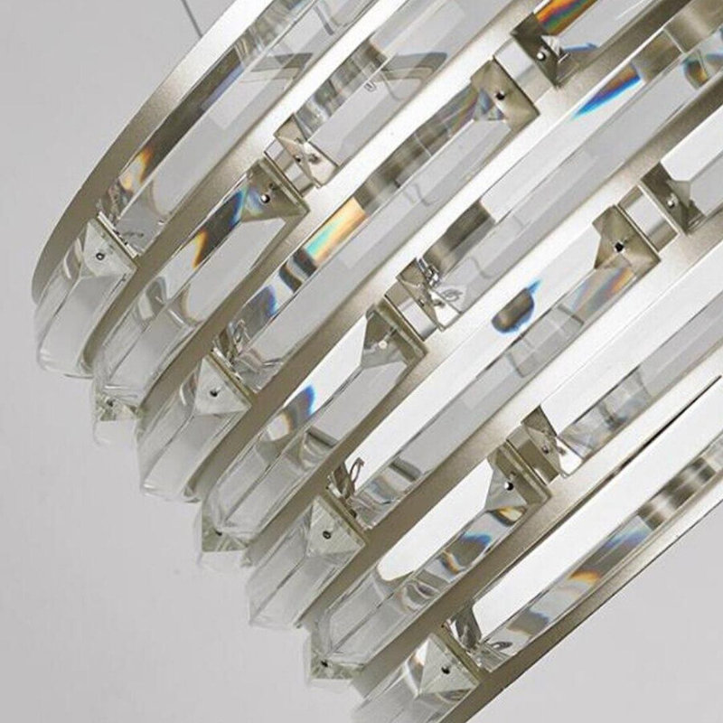 Mahaffie 6 - Light Silver Drum Pendant