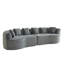Canapé modulaire incurvé surdimensionné de 111,5 pouces de style nuage sans os avec 6 coussins en velours côtelé de luxe avec siège profond, gris W3505P355587-129232645