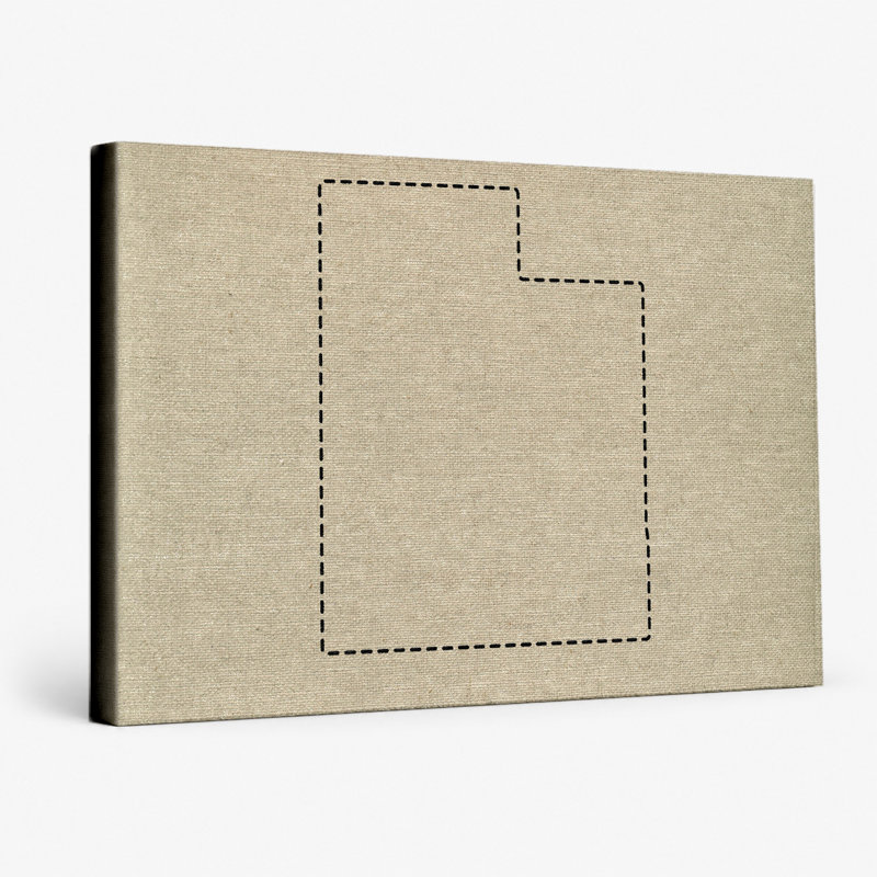 Utah State Outline - Art mural sur toile paysage, L 20 po x H 16 po
