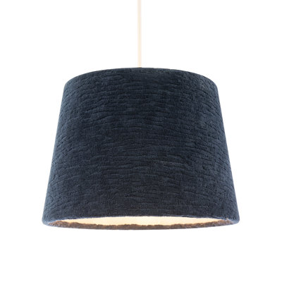 Thick Lined Textured Velvet Lamp Shade With Satin Inner By Happy Homewares