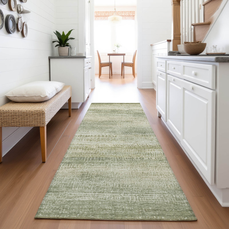 Tapis intérieur / extérieur Xhevrie lavable à la machine, Tapis de couloir 2 pi 3 po x 7 pi 6 po