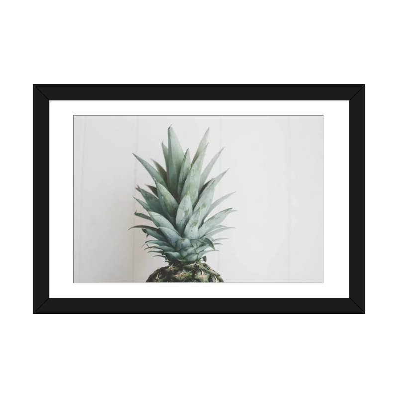 « ananas top ii », reproduction de photo sur toile, Papier d'art encadré noir, Blanc, H 16 po x l 24 po x P 1 po