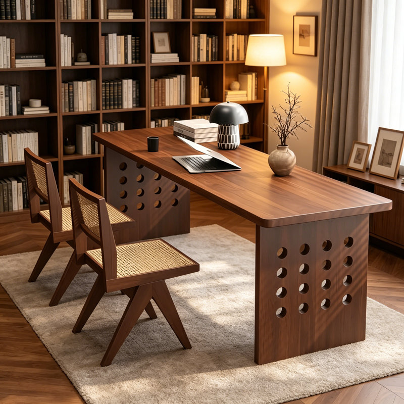 Bureau simple en bois massif brun-noisette Simple, H 29,5 po x l 63 po x P 23,6 po