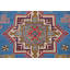 Tapis oriental bleu à motif géométrique Kazak 7 x 10