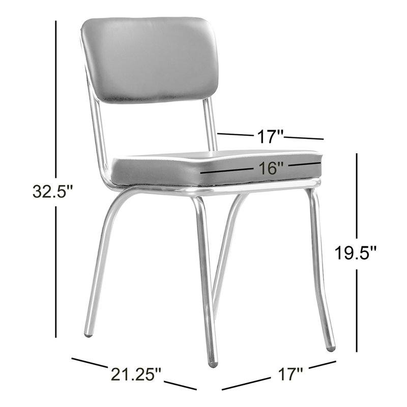 Chaise d'appoint en métal Brilliana, Rouge