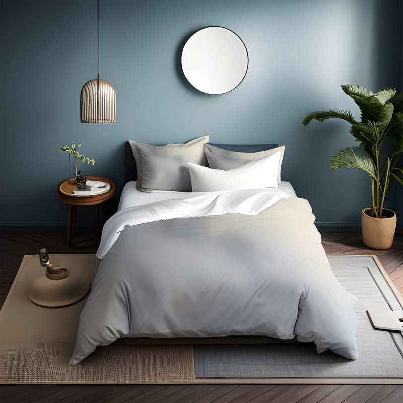 Polyester Solid Duvet Cover, King Duvet Cover + 2 King Shams