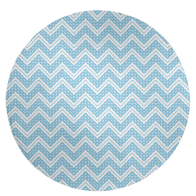 Chenille Chevron Indoor Rug, Round 5'