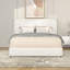Grand lit plateforme tapissier Livcle Ivory Boucle