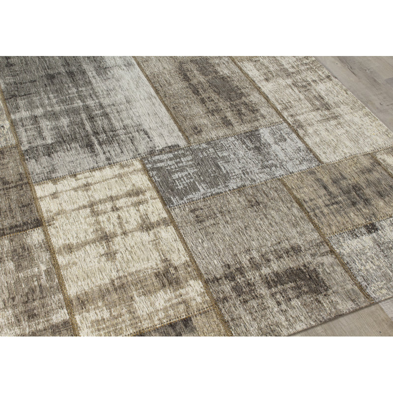 Tapis intérieur gris tissé à plat Emory, Rectangle 7 pi 6 po x 10 pi 10 po
