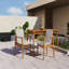 Ensemble de 2 chaises de salle à manger d'extérieur, structure en bois d'acacia couleur teck, osier PE brun, coussin imperméable gris, idéal pour les patios et les jardins-884035139