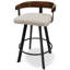 26" Swivel Counter Stool with Solid Walnut Wood Back and Upholstered Seat-410848788-410847886-410636186