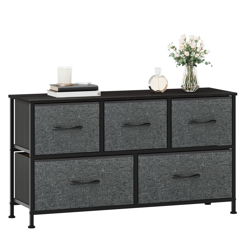 Riebling 5 Drawer Storage Drawer, Gray
