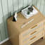 Table de chevet courbée 3 tiroirs, table de chevet en bois de 22,8 po de largeur, rangement moderne pour la chambre à coucher