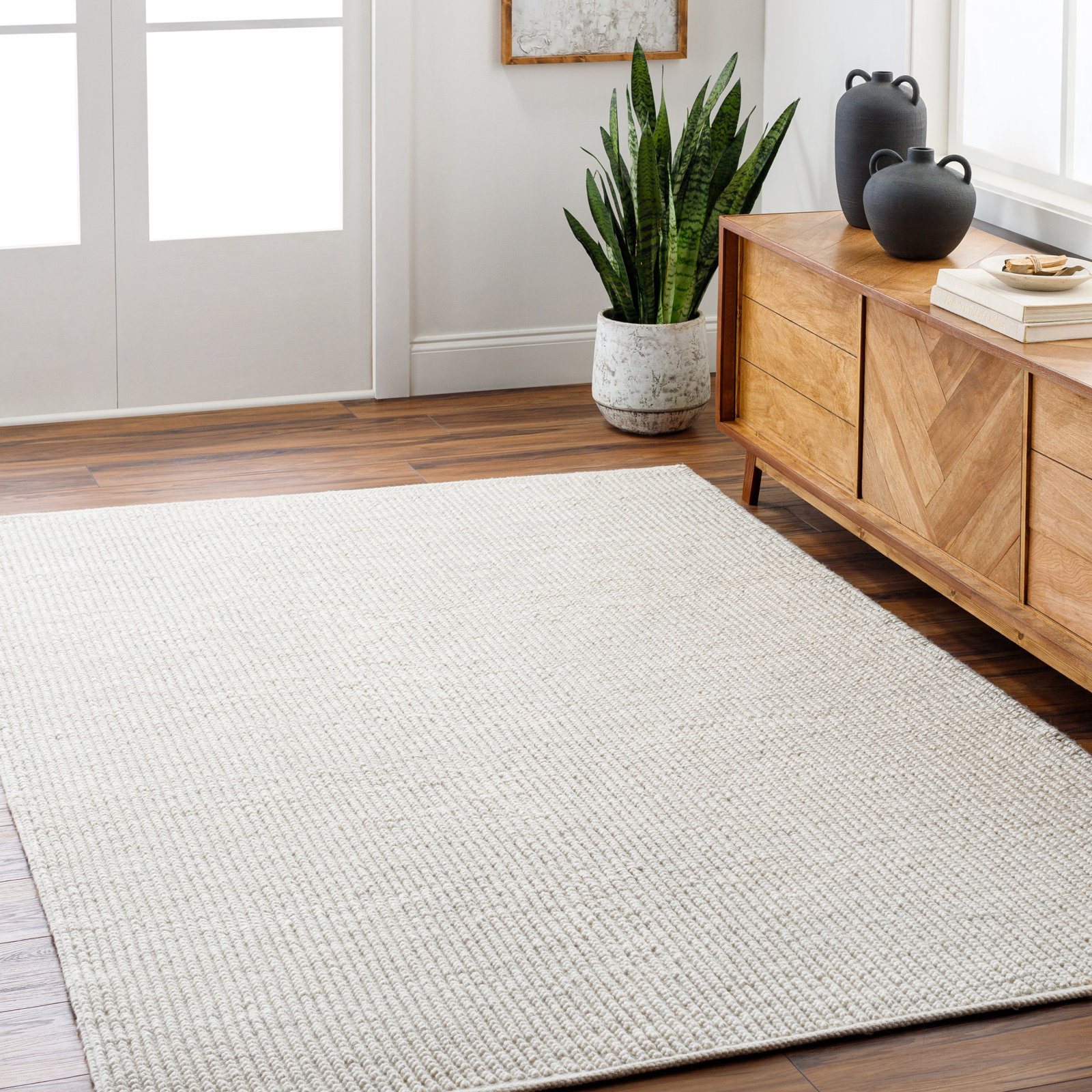 Laurel Foundry Modern Farmhouse® Cream Rug, Rectangle 8' x 10'