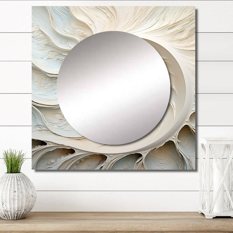 Addisin - Miroir décoratif mural Nautilus pour chambre à coucher, 23 po x 23 po