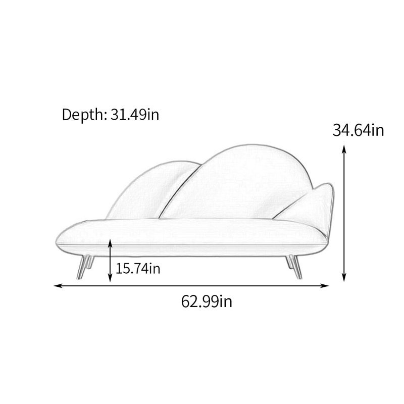 Méridiennes d'intérieur confortables avec pied en métal, Accoudoir à droite (vu de face), Beige