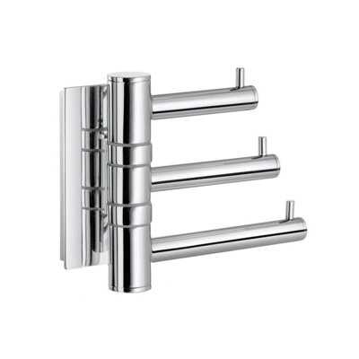 Wall mounted triple robe hook