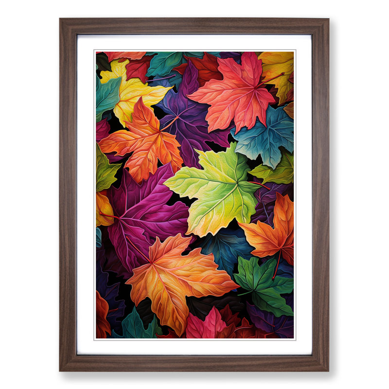 Ivy Leaf Colour Field - Framed Print, 46cm H x 34cm W x 2cm D, Walnut Framed