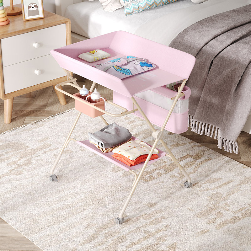 Versatile Folding Baby Changing Table, Pink
