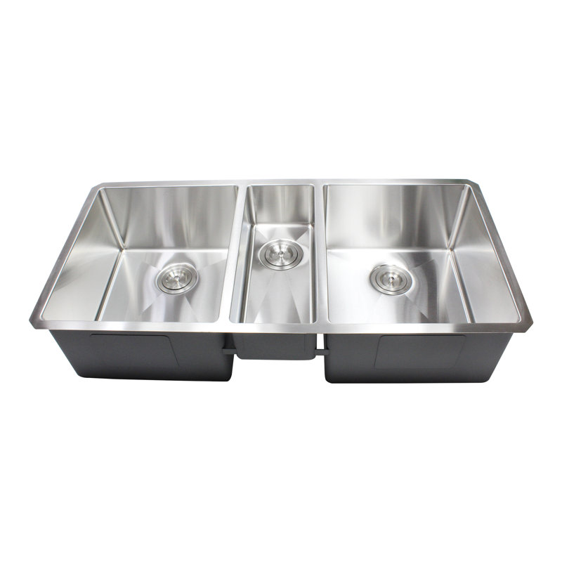 CozyBlock 42'' L Triple Bowl Stainless Steel Kitchen Sink