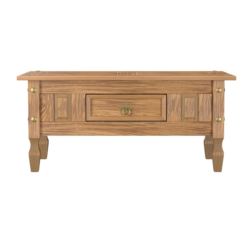 Table basse à 1 tiroir en bois massif, table basse pour salon, table de salon